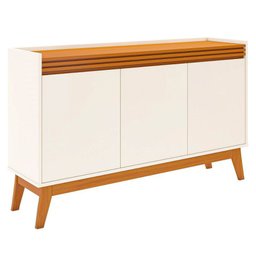 Buffet Aparador Ripado 3 Portas com Pés de Mdf Astúrias 136cm - 4