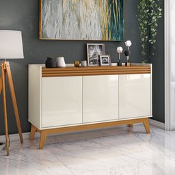 Buffet Aparador Ripado 3 Portas com Pés de Mdf Astúrias 136cm - 2