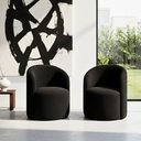 Ver imagem 1 de Kit 02 Poltronas Curva Orgânica Nature Gaia Boucle Preto - Montanaris Decor