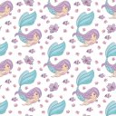 Ver imagem 1 de Papel de Parede Decorativo Baby Sereias Delicadas com Conchinhas 2,5m
