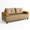 Ver imagem 2 de Sofá 3 Lugares Leona Bom Pastor Linho Bege/caramelo