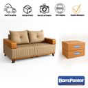 Ver imagem 4 de Sofá 3 Lugares Leona Bom Pastor Linho Bege/caramelo