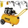 Compressor de Ar 2,5hp 50l Silencioso 9,1pés com Kit 5 Peças Tekna 110v - 2