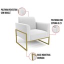 Ver imagem 4 de Namoradeira e Poltrona Industrial Alta Dourado Marisa Bouclê Off White D03 - D’Rossi