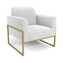 Ver imagem 7 de Namoradeira e Poltrona Industrial Alta Dourado Marisa Bouclê Off White D03 - D’Rossi