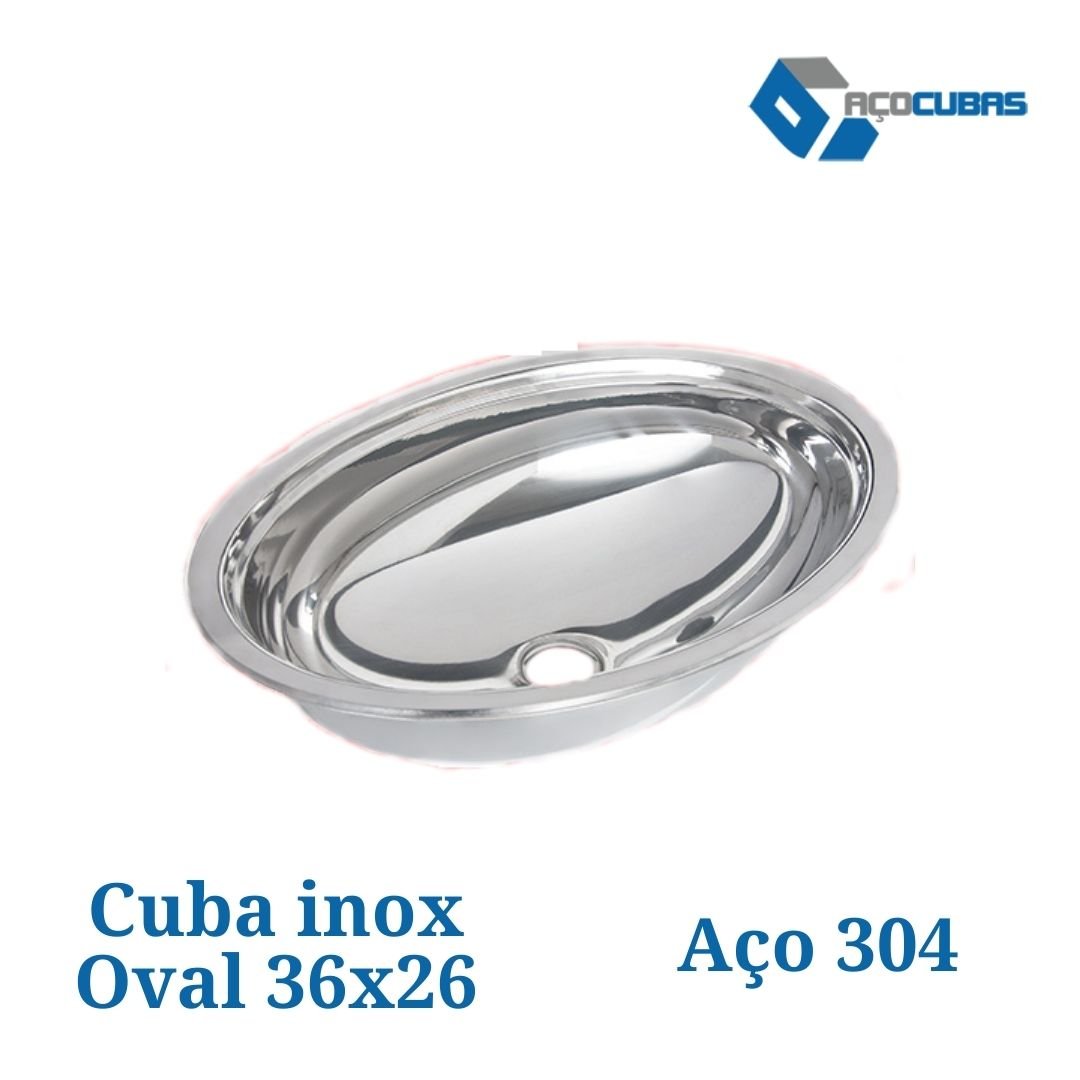 Cuba Oval 36x26 Aço Cubas Inox 304 - 3