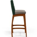 Ver imagem 7 de Kit 02 Banquetas Altas Cozinha Sala Jantar Fixa Mila B04 Facto Verde Musgo Linho Bege - Lyam Decor
