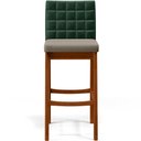 Ver imagem 6 de Kit 02 Banquetas Altas Cozinha Sala Jantar Fixa Mila B04 Facto Verde Musgo Linho Bege - Lyam Decor