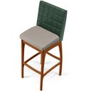Ver mais imagens de Kit 02 Banquetas Altas Cozinha Sala Jantar Fixa Mila B04 Facto Verde Musgo Linho Bege - Lyam Decor