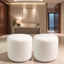 Ver imagem 1 de Kit 02 Puff Perse 40cm Decorativo Tecido Boucle Banqueta Puffe Redondo