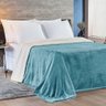 Cobertor Coberta Fênix Queen Sherpa Pele de Carneiro Mantinha Flannel Azul Quartzo - 100% Poliéster - 2