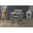 Ver imagem 2 de Poltrona Opala Grafite Suede Pés Palito - My House Decor