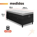 Ver imagem 4 de Cama Box Baú Solteiro Colchão Gazin Maximus Molas Ensacadas 88x188x65cm Cinza / Preto