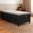 Ver imagem 3 de Cama Box Baú Solteiro Colchão Gazin Maximus Molas Ensacadas 88x188x65cm Cinza / Preto