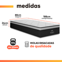 Ver imagem 5 de Cama Box Baú Solteiro Colchão Gazin Maximus Molas Ensacadas 88x188x65cm Cinza / Preto