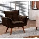 Ver imagem 2 de Poltrona Decorativa Sala Recepção Escritório Opala Marrom