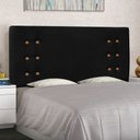 Ver imagem 2 de Cabeceira Estofada Cama Box Casal Queen Size Monreale 160cm Suede Preto - Desk Design