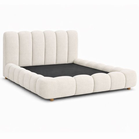 Cama Japonesa com Cabeceira King Nuvem Linho Off White - Sallar Home