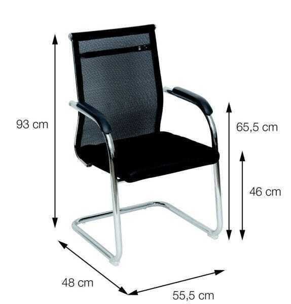 Cadeira Base Fixa Mesh Preta - Or3312 - 4