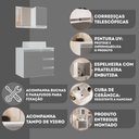 Ver imagem 7 de Conjunto Gabinete Banheiro Completo Prisma 60cm - Branco / Cinza com Tampo Vidro