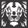 Adesivo Decorativo de Parede Sala, Quarto, Animal Rosto Leão Quadrado - 2