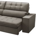 Ver imagem 6 de Sofá 3 Lugares Retrátil Reclinável Chaise Esquerdo 243cm Solin F04 Veludo Marrom Claro - Lyam Decor