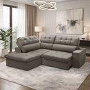 Ver imagem 3 de Sofá 3 Lugares Retrátil Reclinável Chaise Esquerdo 243cm Solin F04 Veludo Marrom Claro - Lyam Decor