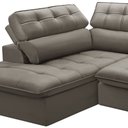 Ver imagem 5 de Sofá 3 Lugares Retrátil Reclinável Chaise Esquerdo 243cm Solin F04 Veludo Marrom Claro - Lyam Decor