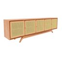 Ver imagem 3 de Balcão Buffet Ricco 273 Laminado 5 Portas com Palhinha Amêndoa