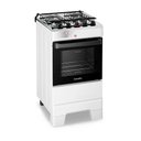 Ver imagem 4 de Fogão a Gás Esmaltec Mesa Inox Tampa de Vidro Forno 50l Ideal Top Branco 4 Bocas Bivolt