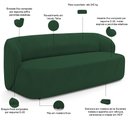 Ver imagem 4 de Sofá 2 Lugares 170cm com Poltrona Giratória Orgânica Heidy F04 Veludo Verde - Lyam Decor
