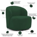 Ver imagem 3 de Sofá 2 Lugares 170cm com Poltrona Giratória Orgânica Heidy F04 Veludo Verde - Lyam Decor