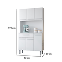 Ver imagem 2 de Cozinha Armário Branco Paris 6 Portas e 1 Gaveta - Prático