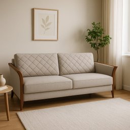 Sofá 3 Lugares 220cm com Pés em Madeira Linha Premium Ecosto em Metalassê - 2