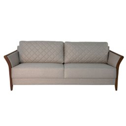 Sofá 3 Lugares 220cm com Pés em Madeira Linha Premium Ecosto em Metalassê - 1