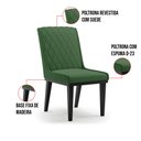Ver imagem 3 de Cadeira Sala de Jantar Base Madeira Preto Kit 10 Sofia Suede Verde D03 - D'Rossi