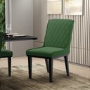 Ver imagem 2 de Cadeira Sala de Jantar Base Madeira Preto Kit 10 Sofia Suede Verde D03 - D'Rossi