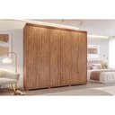 Ver imagem 7 de Guarda Roupa Casal 6 Portas e 5 Gavetas C/ 1 Espelho Interno Aurora Cinamomo/grafiato - Panan