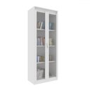 Ver imagem 2 de Armário para Escritório 2 Portas 4 Prateleiras com Vidro Me4189 Branco - Tecno Mobili