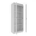 Ver imagem 3 de Armário para Escritório 2 Portas 4 Prateleiras com Vidro Me4189 Branco - Tecno Mobili
