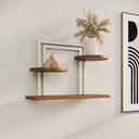 Ver imagem 3 de Nicho Organizador Bali com Visual Industrial para Decoração da Casa - Ferro Branco Tampo Amêndoa