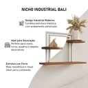 Ver imagem 4 de Nicho Organizador Bali com Visual Industrial para Decoração da Casa - Ferro Branco Tampo Amêndoa