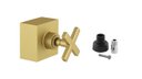 Ver imagem 1 de Acabamento para Registro Banheiro 1.1/4 1.1/2 50mm Cruzeta Quadrado Dourado Fosco Chuveiro Padrão do