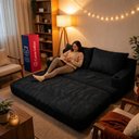 Ver imagem 7 de Sofá Cama Nami 1,50m Xpand Tech Tecido Velourê Preto Cama Inbox