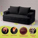 Ver imagem 3 de Sofá Cama Nami 1,50m Xpand Tech Tecido Velourê Preto Cama Inbox