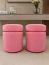Ver imagem 1 de Kit de Puff Superior Cobre Fosco, Cor Rosa Antigo Veludo - Let Móveis