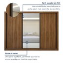 Ver imagem 5 de Guarda Roupa Casal com Espelho Premium Liv 3 Portas de Correr e 6 Gavetas 242cm Yescasa Marrom/Carvalho