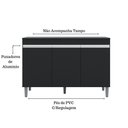 Ver imagem 4 de Balcão Gabinete Manu 120cm 3 Portas S-tampo Preto