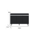 Ver imagem 2 de Balcão Gabinete Manu 120cm 3 Portas S-tampo Preto