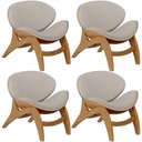 Ver imagem 1 de Kit 4 Poltronas Decorativa Orgânica Sala Living Kadosh L02 Linho Bege - Lyam Decor